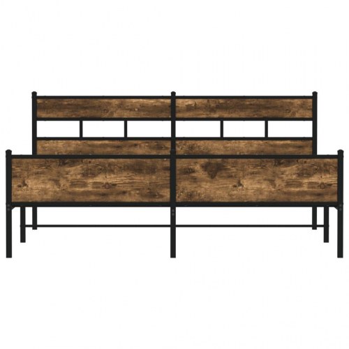 Sengeramme 180x200 cm i metal - røget egetræsfarve