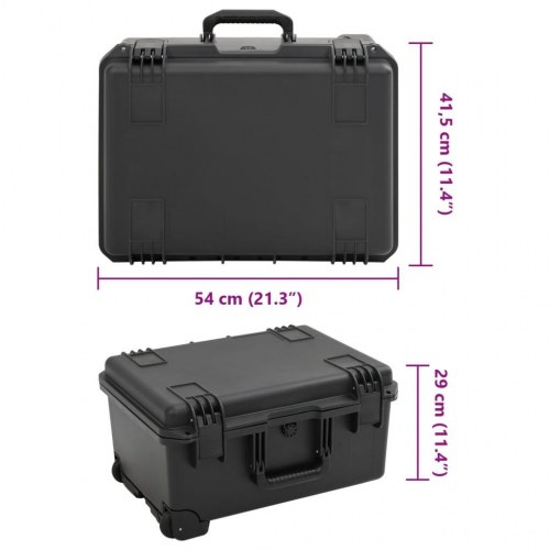 Transportabel flightcase 54 × 41,5 × 29 cm - PP/ABS - sort