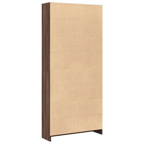 Bogreol 80x24x176 cm konstrueret træ brun egetræsfarve