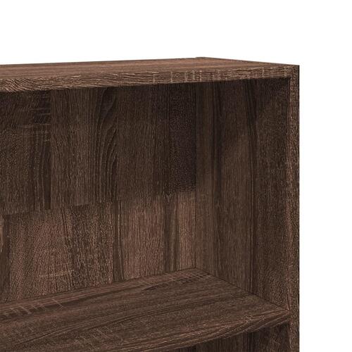 Bogreol 80x24x176 cm konstrueret træ brun egetræsfarve