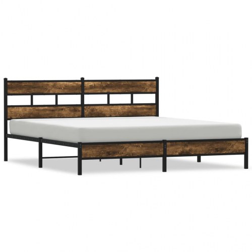 Sengeramme uden madras 183 x 213 cm - røget egetræ