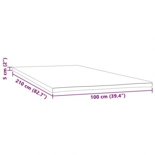 Topmadras i skum 100×210×5 cm - hvid