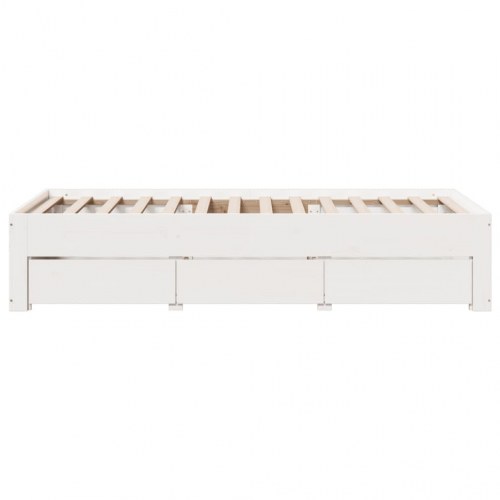 Sengeramme med skuffer 75 x 190 cm - hvid