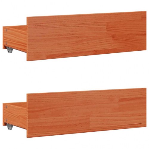 Sengeramme med skuffer 90x200 cm i massivt fyr - gyldenbrun