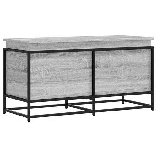 Opbevaringsboks m. låg 100x40x51,5 cm konstrueret træ grå eg