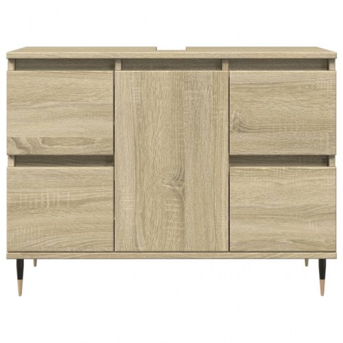 Badeværelsesskab 80x33x60 cm konstrueret træ sonoma-eg