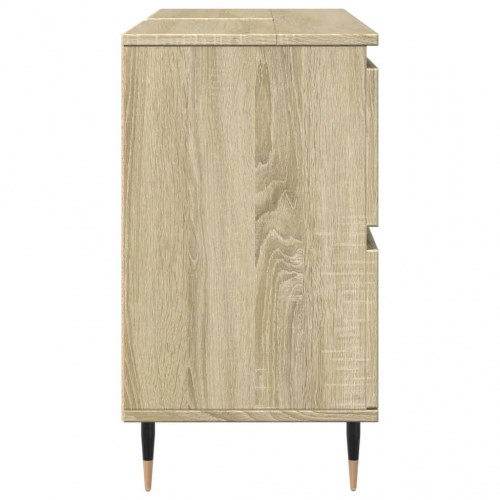 Badeværelsesskab 80x33x60 cm konstrueret træ sonoma-eg