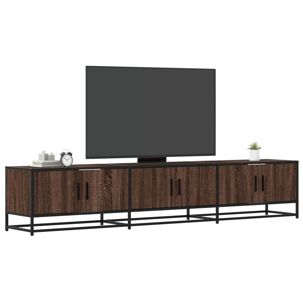 Tv-bord 210x35x41 cm konstrueret træ brun egetræsfarve