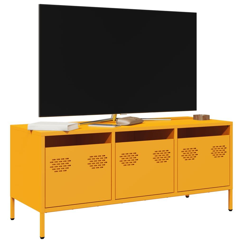 Tv-Bord 68X39X43,5 Cm Koldvalset Stål - 101.5 cm / sennepsgul