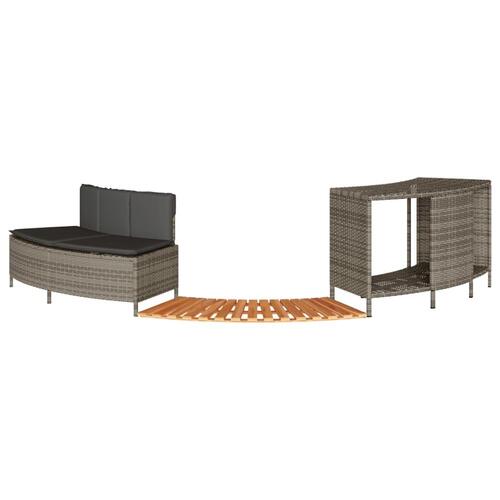 Spakant polyrattan og massivt akacietræ grå