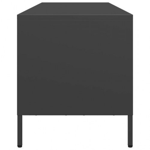 Tv-bord 135x39x43,5 cm koldvalset stål sort