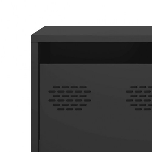 Tv-bord 135x39x43,5 cm koldvalset stål sort