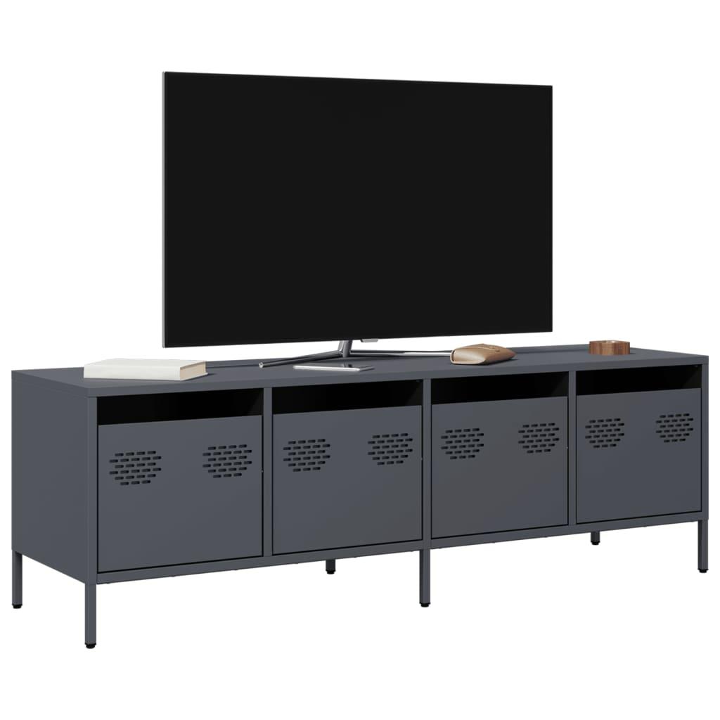 Tv Bord 135x39x43 5 Cm Koldvalset Stål Antracitgrå