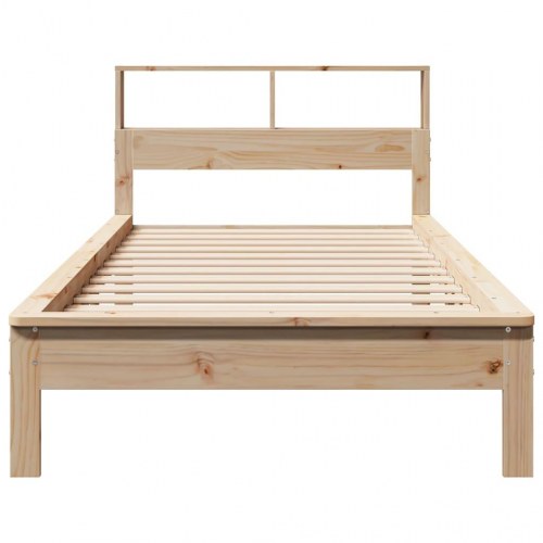 Sengeramme med reol 90x190 cm i massivt fyrretræ