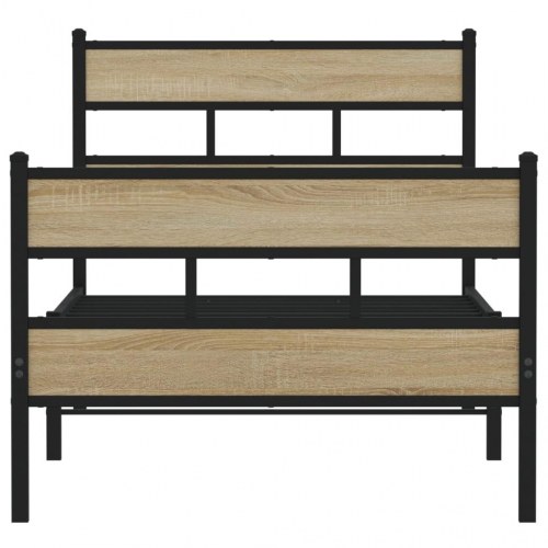 Sengeramme 80 x 200 cm i metal - sort/sonoma-eg