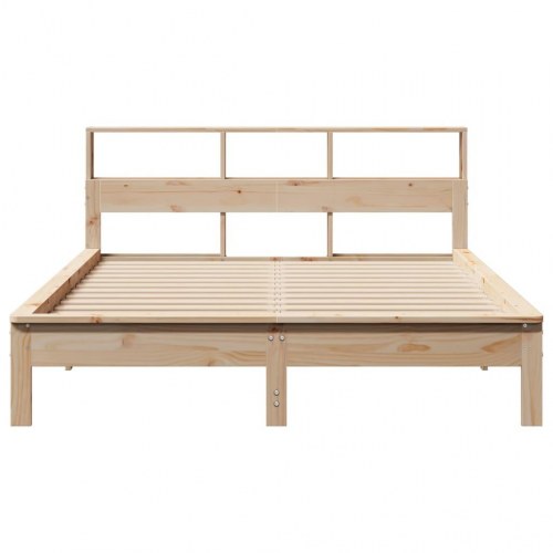 Sengeramme med hovedgærde 135 x 190 cm i massivt fyrretræ