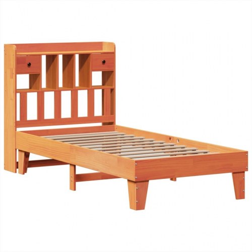 Sengeramme uden madras 75 x 190 cm i massivt fyrretræ - gyldenbrun