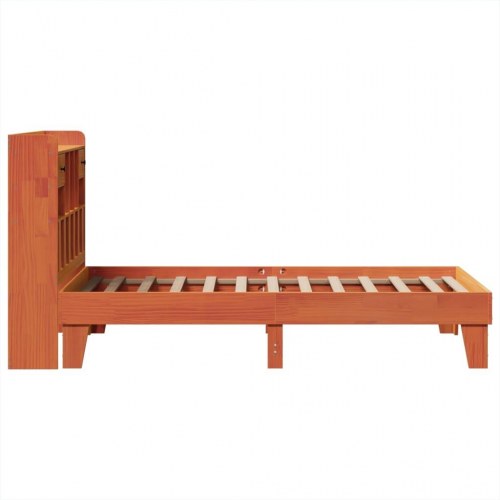 Sengeramme uden madras 75 x 190 cm i massivt fyrretræ - gyldenbrun