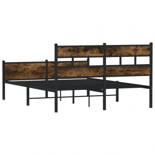Sengeramme 140 x 190 cm med sengegavl - røget eg
