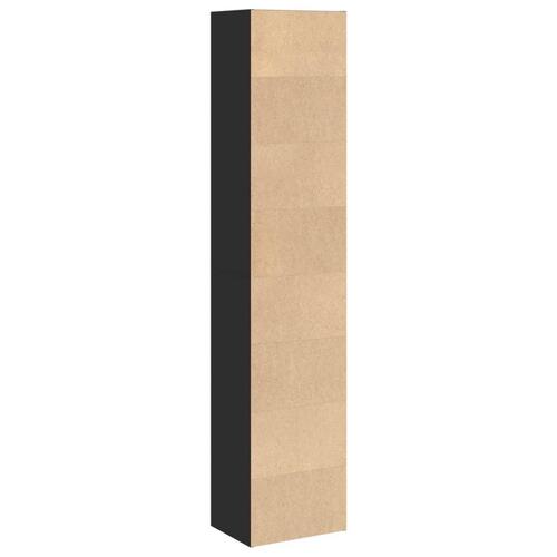 Bogreol 40x30x189 cm konstrueret træ sort