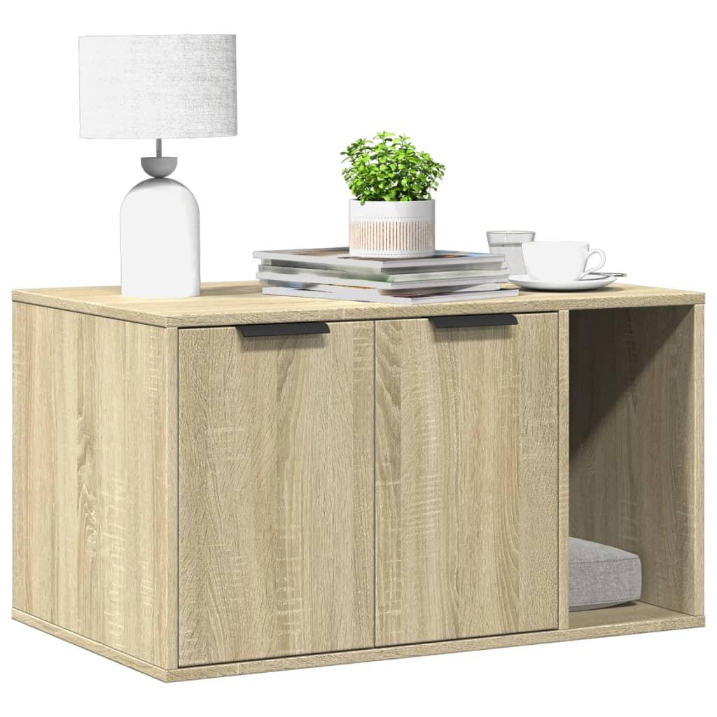 Toiletskjuler kattebakke 80x50x45 cm konstrueret træ sonoma-eg