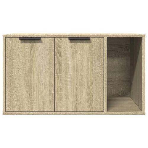 Toiletskjuler kattebakke 80x50x45 cm konstrueret træ sonoma-eg