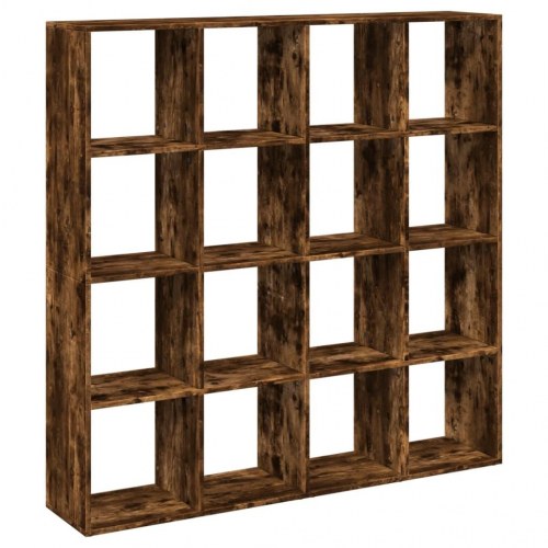 Bogreol 137,5 x 29 x 137,5 cm - røget egetræ