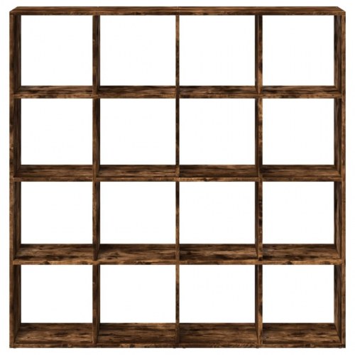 Bogreol 137,5 x 29 x 137,5 cm - røget egetræ