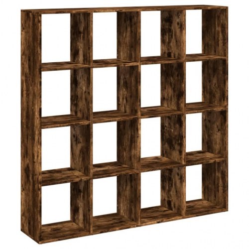 Bogreol 137,5 x 29 x 137,5 cm - røget egetræ