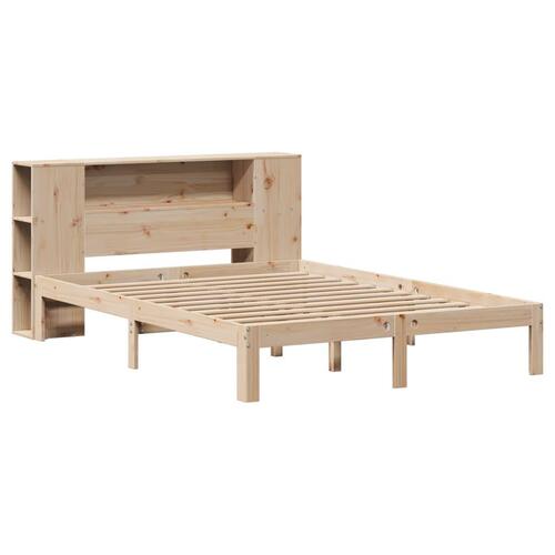 Seng med reol uden madras 160x200 cm massivt fyrretræ