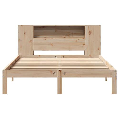 Seng med reol uden madras 160x200 cm massivt fyrretræ