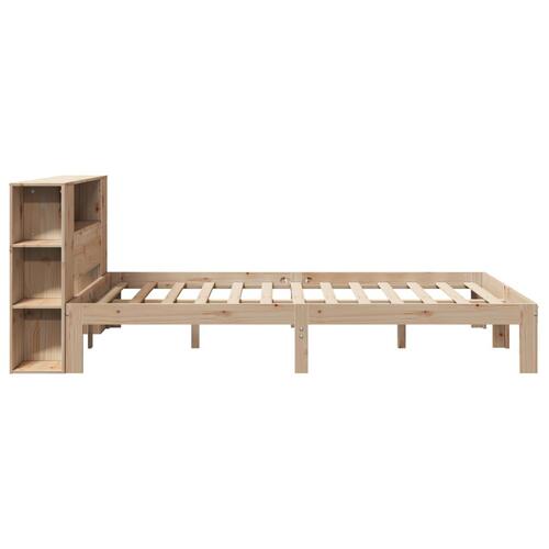 Seng med reol uden madras 160x200 cm massivt fyrretræ
