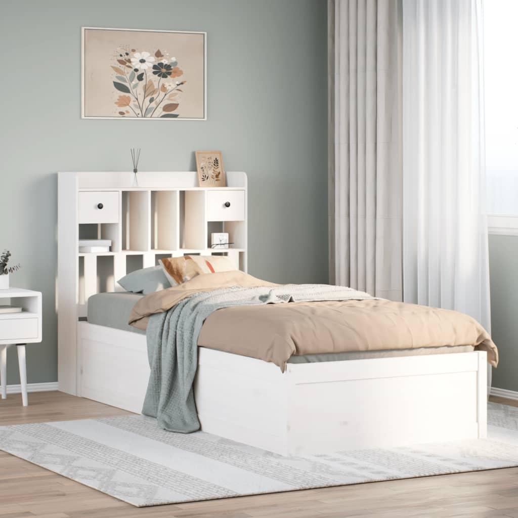 Sengeramme uden madras 90×190 cm - massivt fyrretræ, hvid