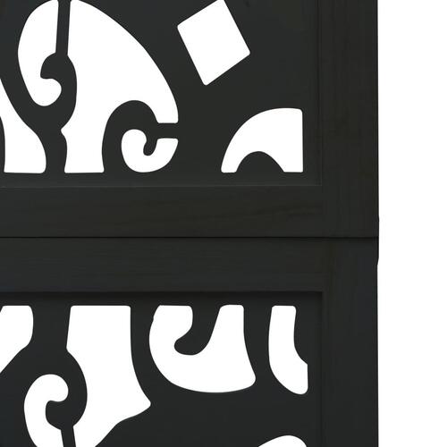 Rumdeler 5 paneler massivt kejsertræ sort
