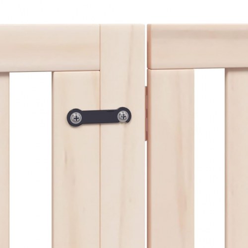 Hundegitter med dør, foldbar, 4 paneler, 320 cm, poppeltræ