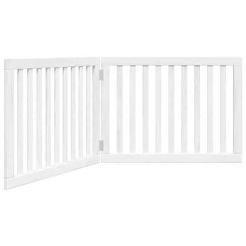 Hundelåge 2 paneler 160 cm foldbar poppeltræ hvid