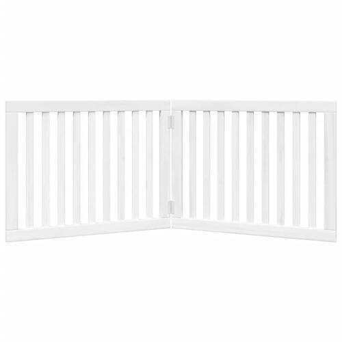 Hundelåge 2 paneler 160 cm foldbar poppeltræ hvid