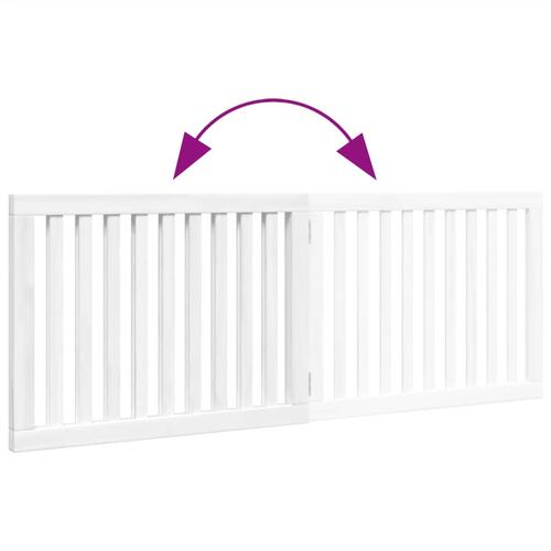 Hundelåge 2 paneler 160 cm foldbar poppeltræ hvid