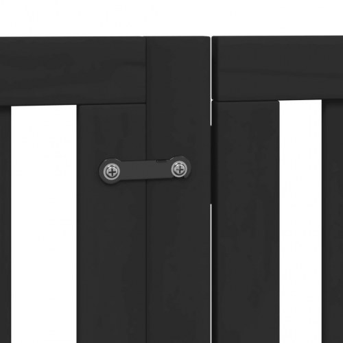 Hundelåge med dør, 6 paneler - sort