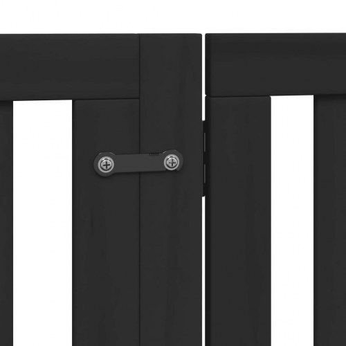 Hundelåge med dør - 4 paneler, 300 cm, foldbar poppeltræ - sort