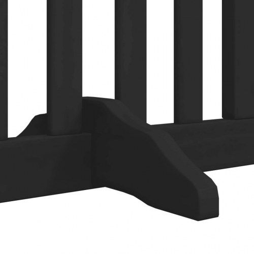 Hundelåge med dør - 4 paneler, 300 cm, foldbar poppeltræ - sort