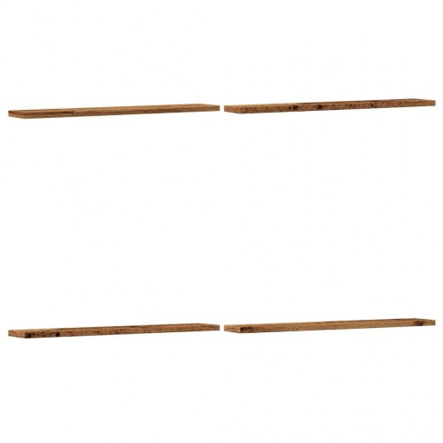 Hyldeplader 4 stk. 60×10×1,5 cm - konstrueret træ i antikt træ