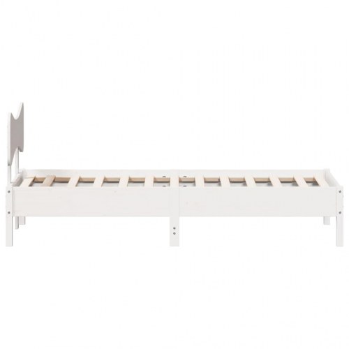 Sengeramme 90 x 190 cm i massivt fyrretræ - hvid