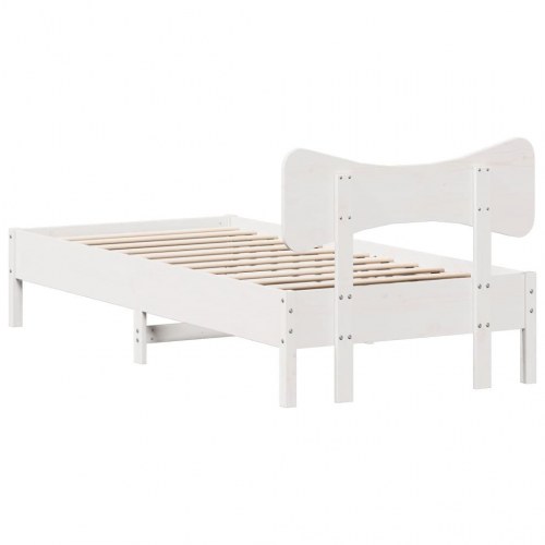 Sengeramme 90 x 190 cm i massivt fyrretræ - hvid