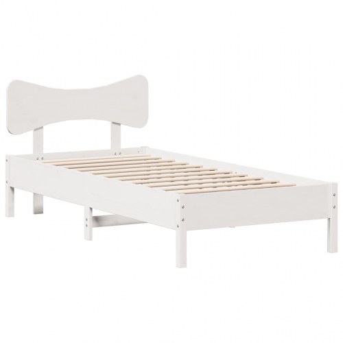 Sengeramme med sengegavl uden madras 90 x 200 cm - hvid