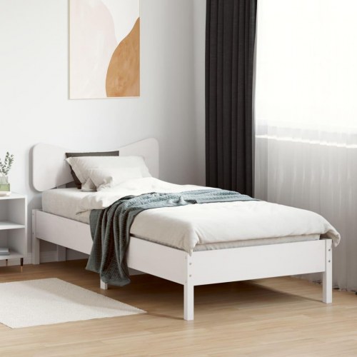 Sengeramme med sengegavl uden madras 90 x 200 cm - hvid