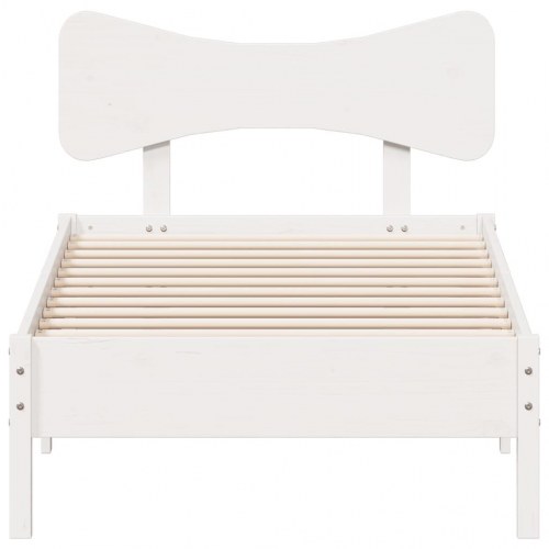 Sengeramme med sengegavl uden madras 90 x 200 cm - hvid