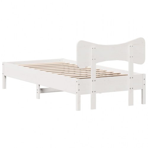 Sengeramme med sengegavl uden madras 90 x 200 cm - hvid