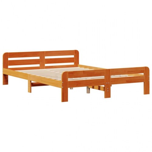 Sengeramme i massivt fyrretræ 150 x 200 cm - gyldenbrun