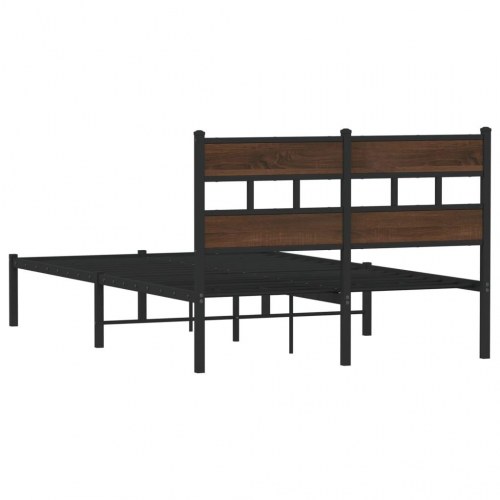 Sengeramme med sengegavl 120 x 200 cm - brunt egetræ